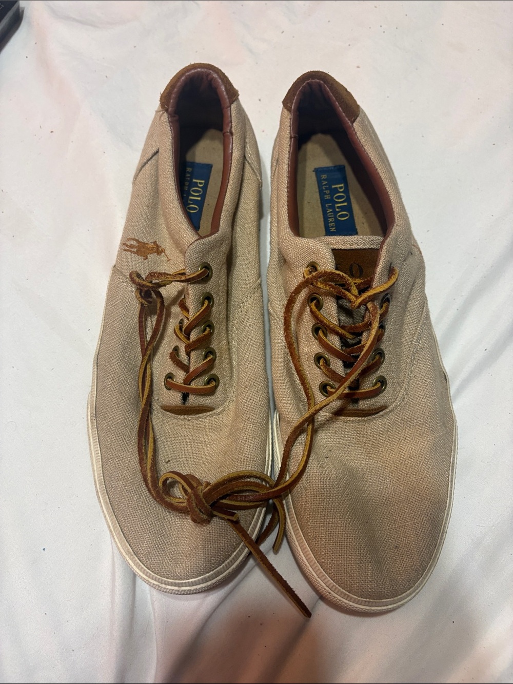 Polo by Ralph Lauren Men's Tan Canvas Low-Top Sneakers